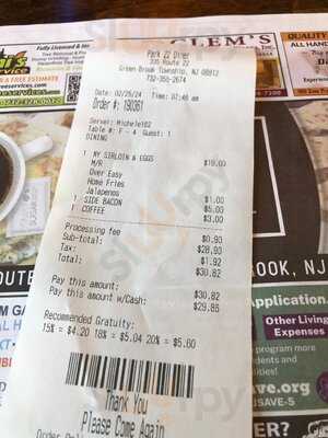 Park 22 Diner menu