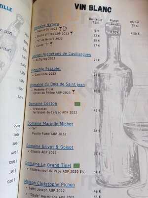 Paillote Glouglou menu