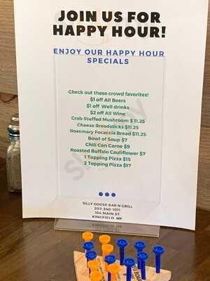 Silly Goose Bar & Grill menu