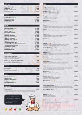Pat´s Pizza - Pasta & Bubbles menu