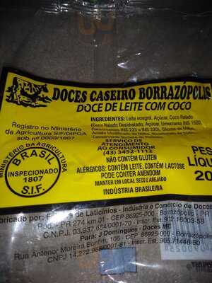 Doces Caseiros Borrazopolis menu