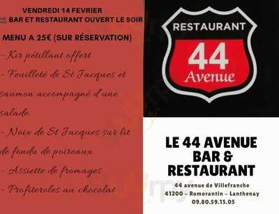 Le 44 Avenue Bar-restaurant, Romorantin-Lanthenay