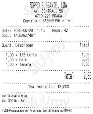 Sopro elegante Lda, Pastelaria Veneza