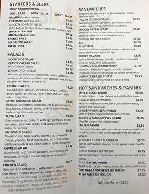 Lemon Drop Cafe menu