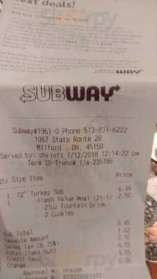 Subway, Milford