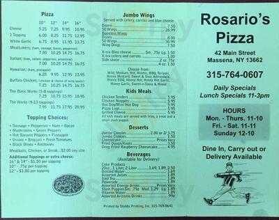 Rosario's Pizzeria, Massena