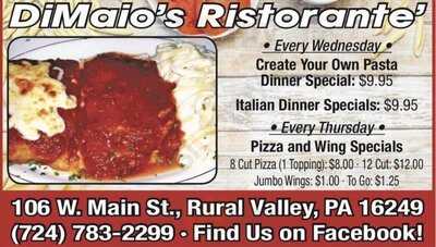 Dimaio's Ristorante menu