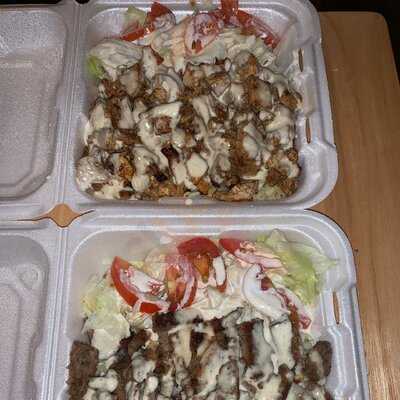 Raf Deli Cheese Steak and Chicken Over Rice, Hoboken