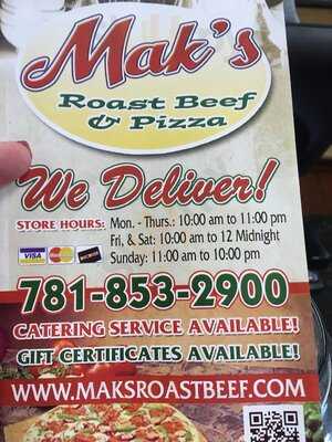 Mak's Deli and Pizza, Revere