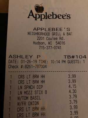 Appleebees, Hudson