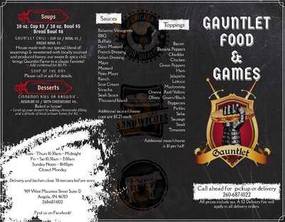 Gauntlet Food And Games