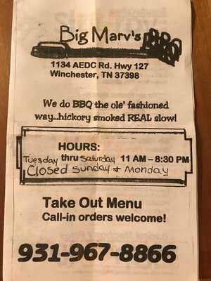 Big Marvs BBQ, Winchester