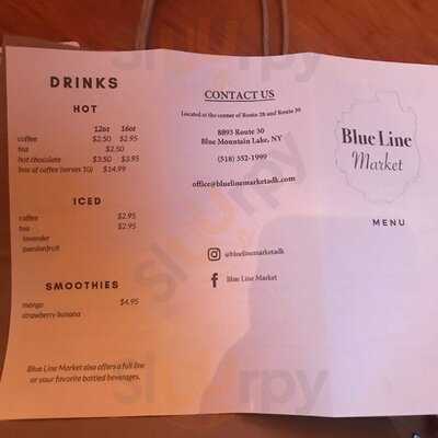 Blue Line Market menu