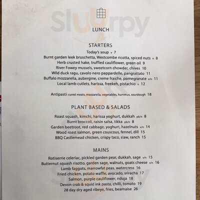 Babington House Restaurant menu