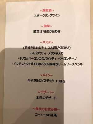 ヴィノリオ menu