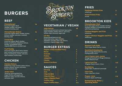 Brookton Burger Co. menu