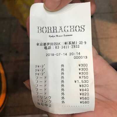 ボラーチョス menu