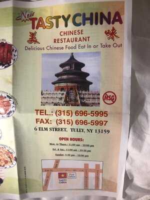 Tasty China menu