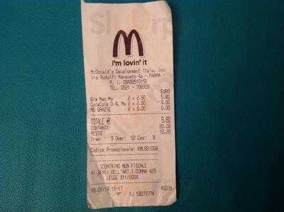 Mcdonald's menu