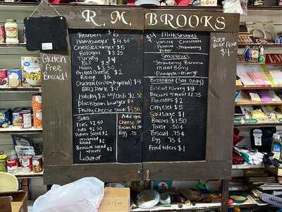 R M Brooks Cafe menu