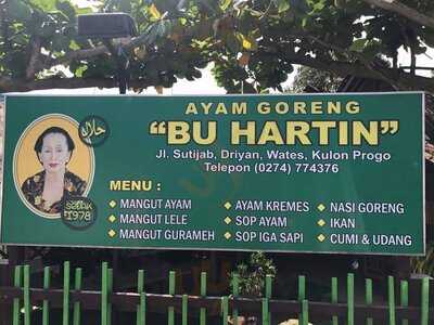 Ayam Goreng Bu Hartin menu