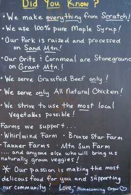Homecoming And Company menu