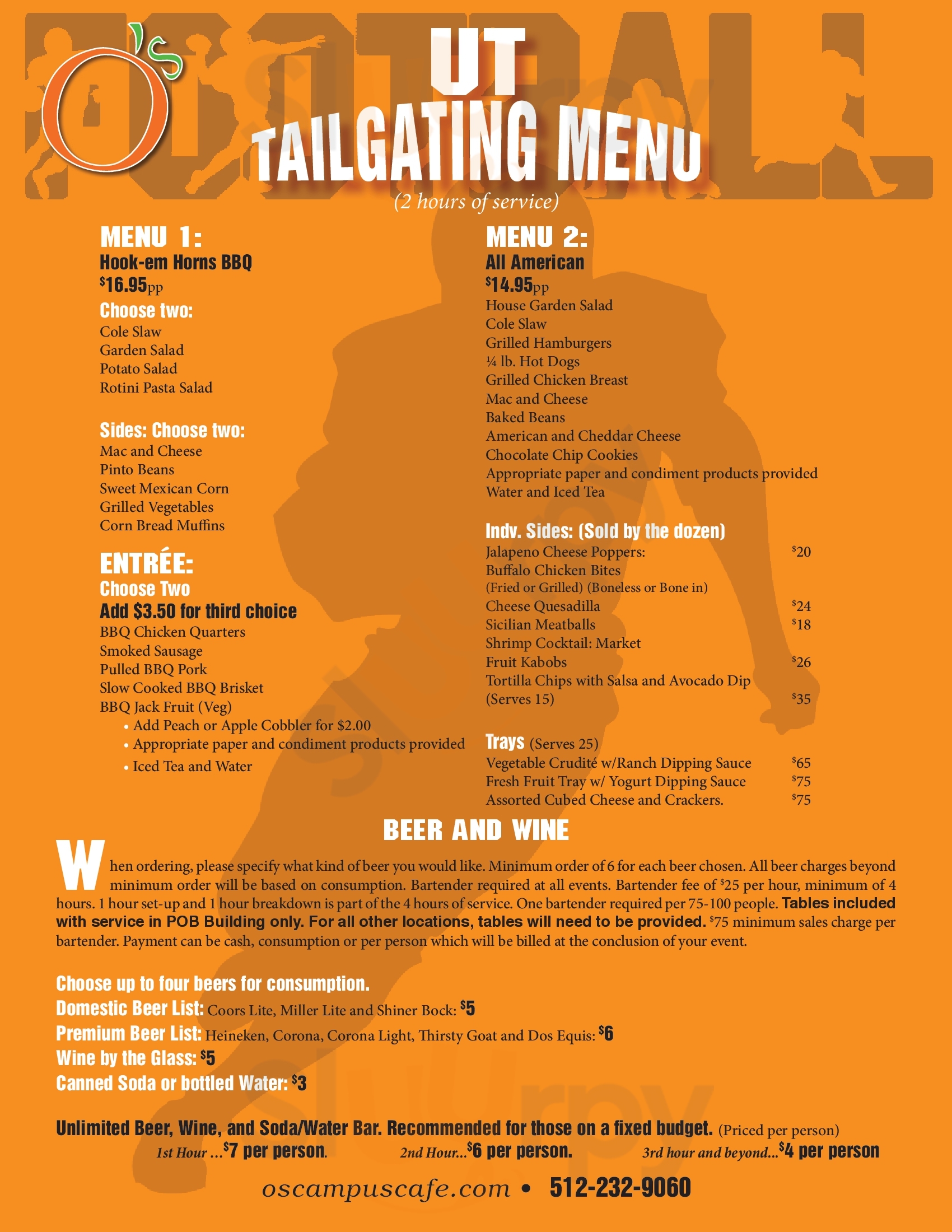 Main Menu - O's Campus Cafe