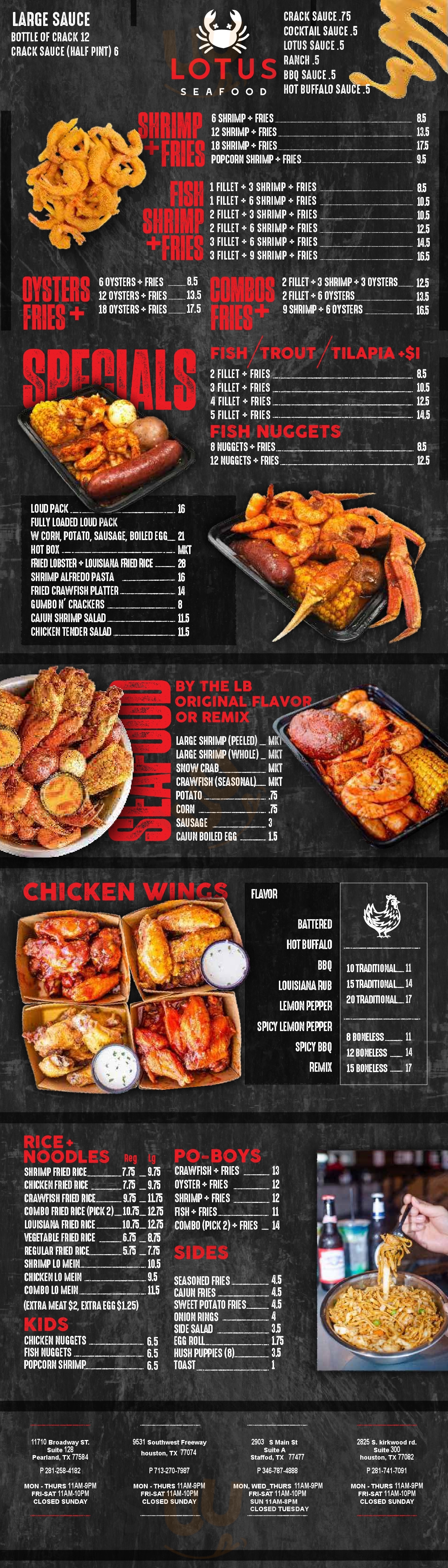 Main Menu - Lotus Seafood & Wings
