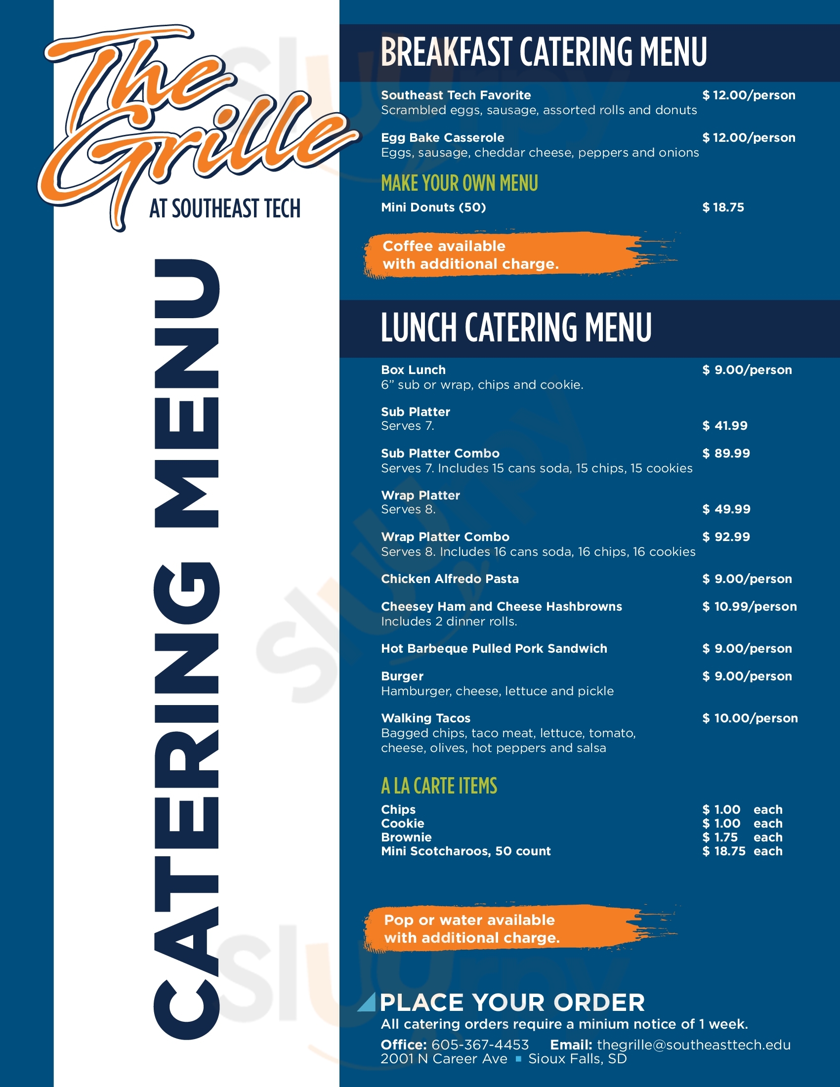 Main Menu - Thegrille At Southeast Tech