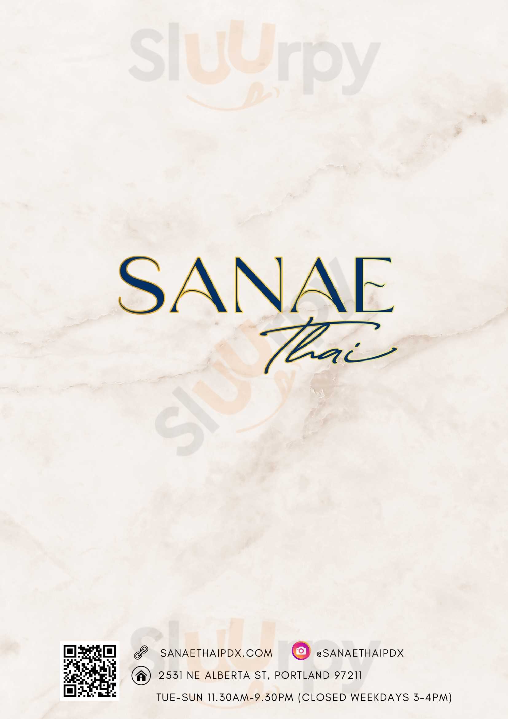Main Menu - Sanae Thai Eatery