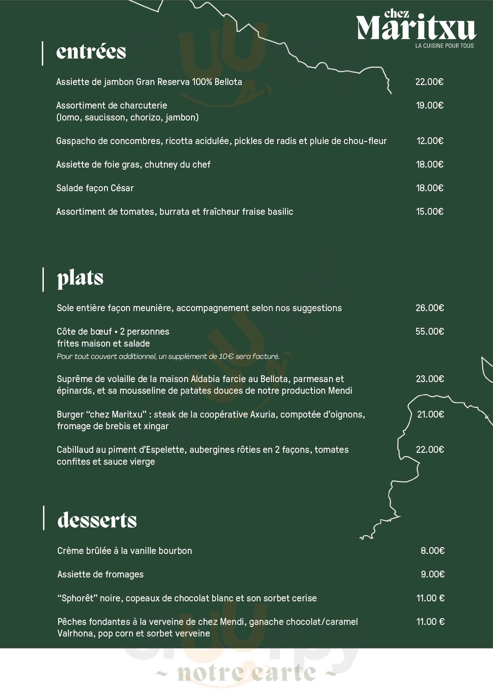 Chez Maritxu Anglet Menu - 1