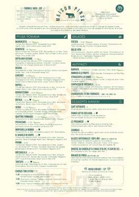 Maison Pinsa Pigalle menu