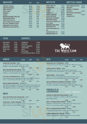 The White Lion Coaching House menu