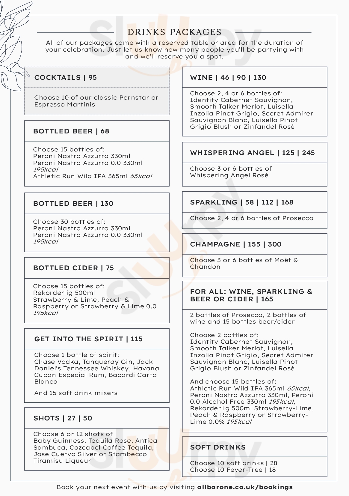 All Bar One Bewerley Menu - 1