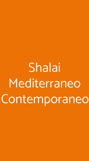 Shalai Mediterraneo Contemporaneo, Genova