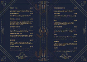 The Manor Bar menu