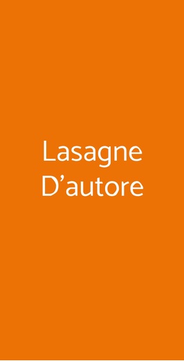 Lasagne D'autore, Genova