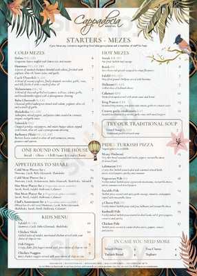 Cappadocia Restaurant menu