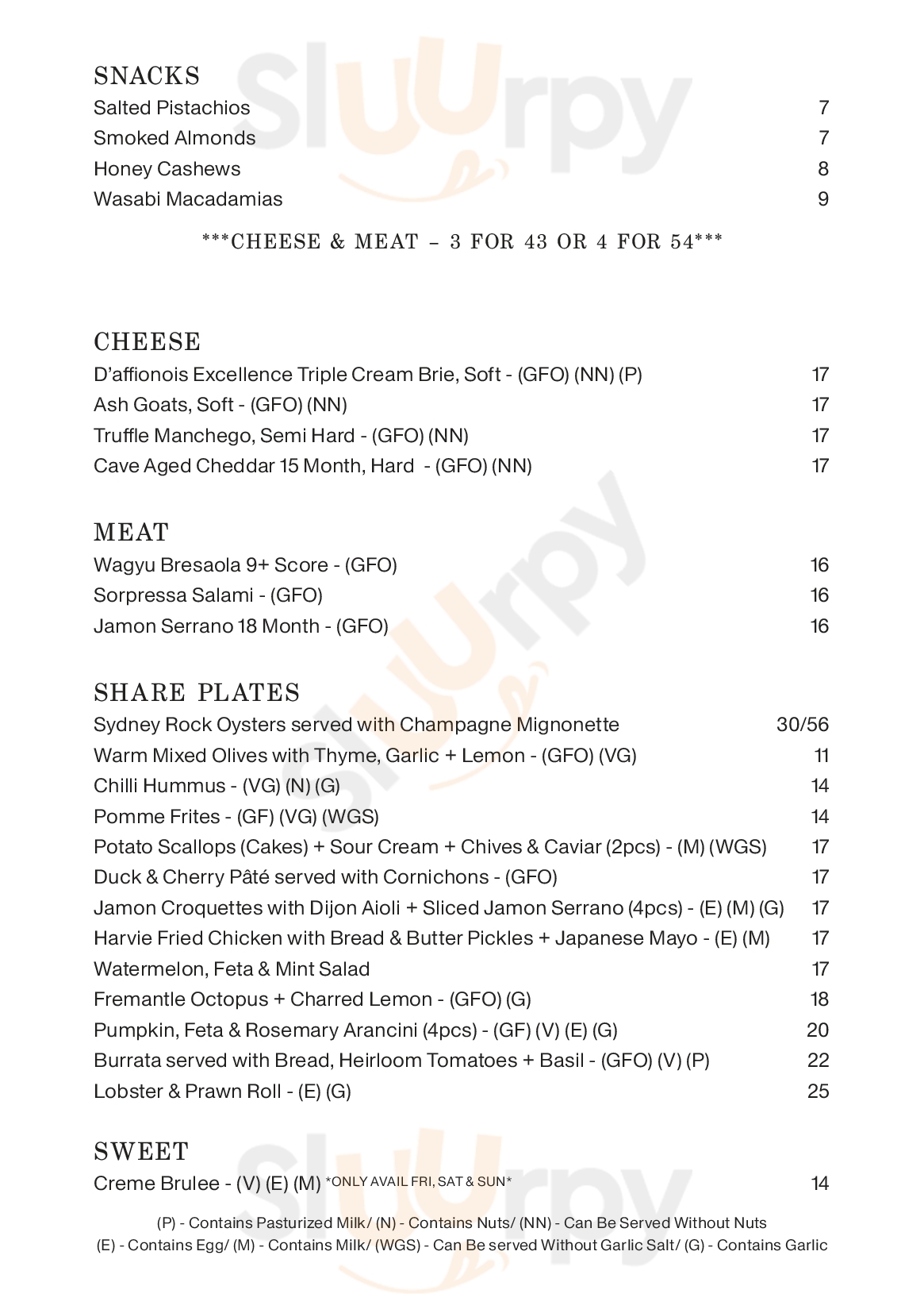 Harvie Melbourne Menu - 1