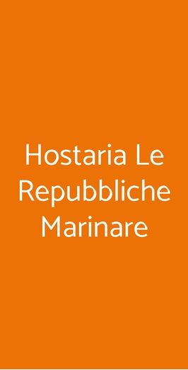 Hostaria Le Repubbliche Marinare, Pisa