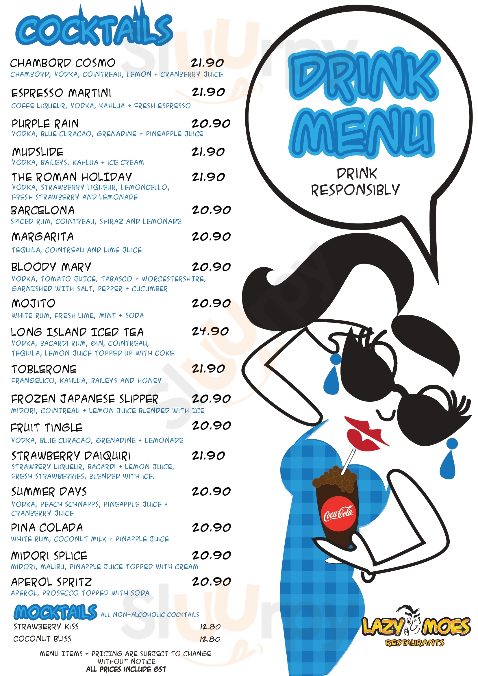 Main Menu - Lazy Moe's