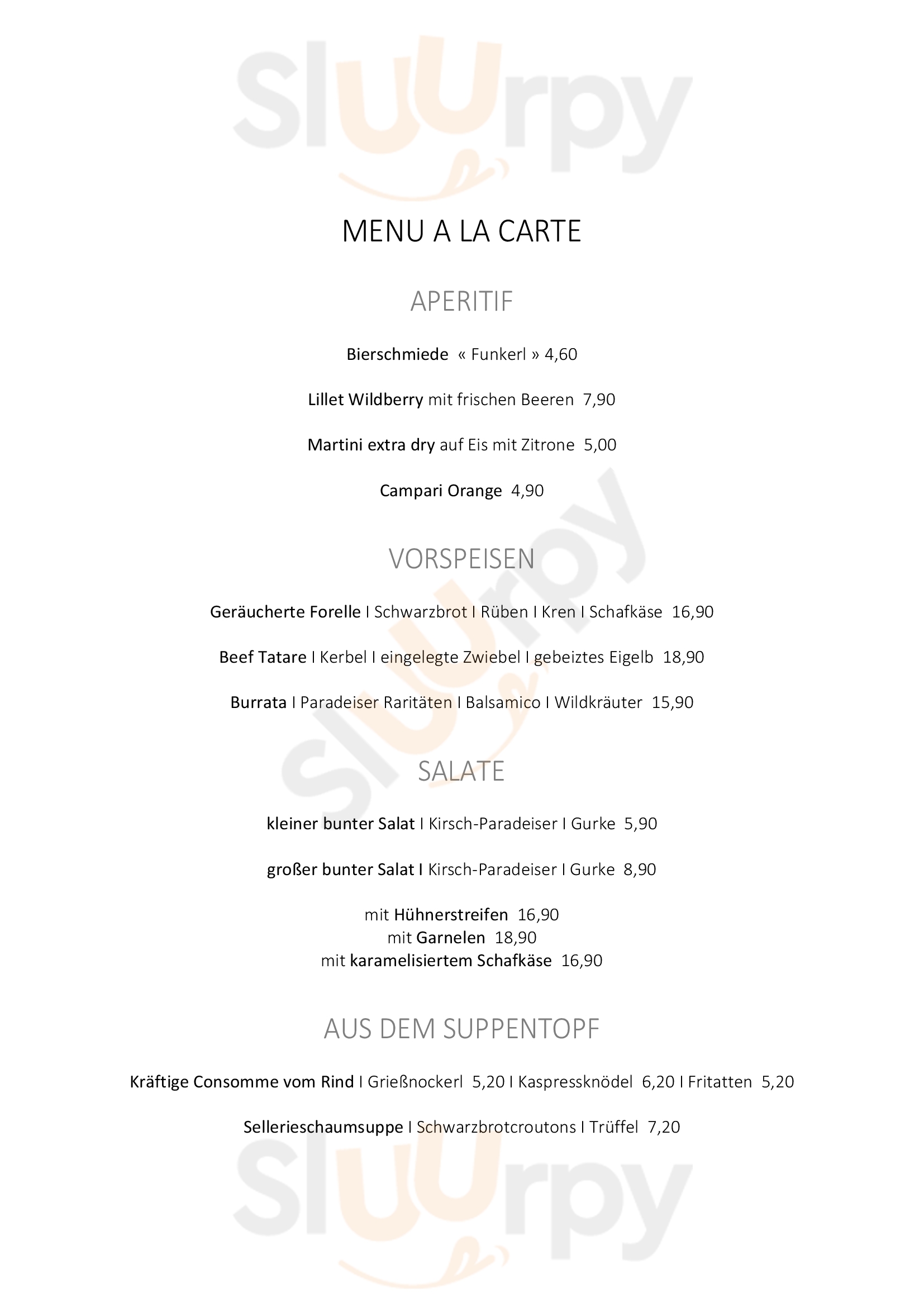 Main Menu - Gasthof Föttinger