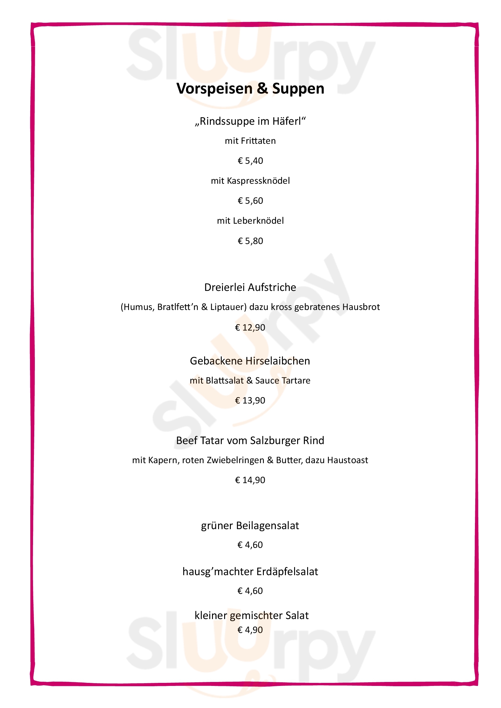 Die Wirtin Im Daghofer's E.u. Salzburg Menu - 1