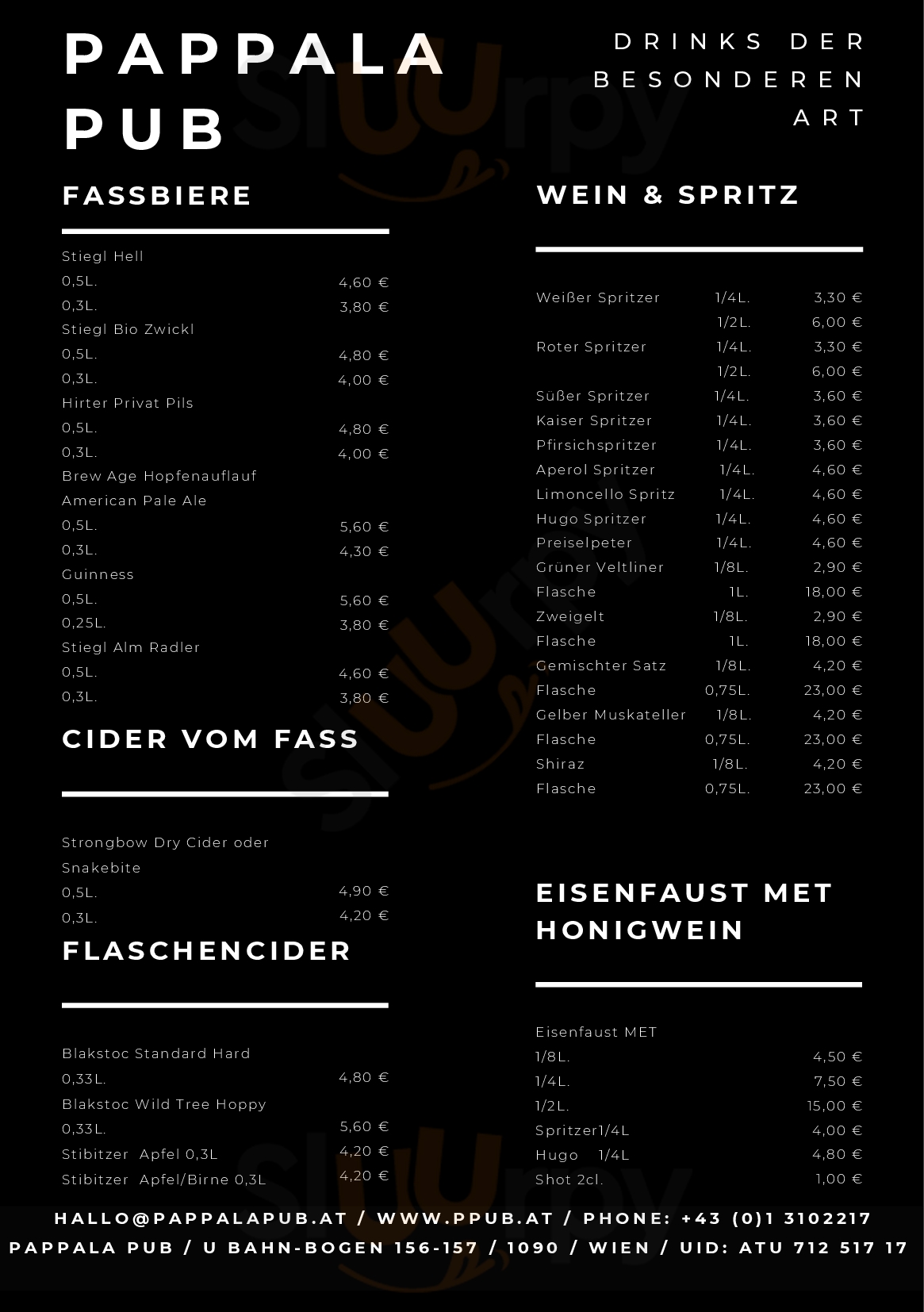 Pappala Pub Wien Menu - 1