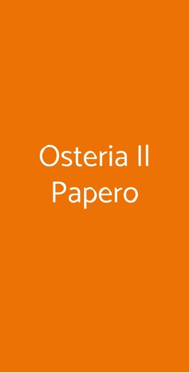 Osteria Il Papero, San Miniato