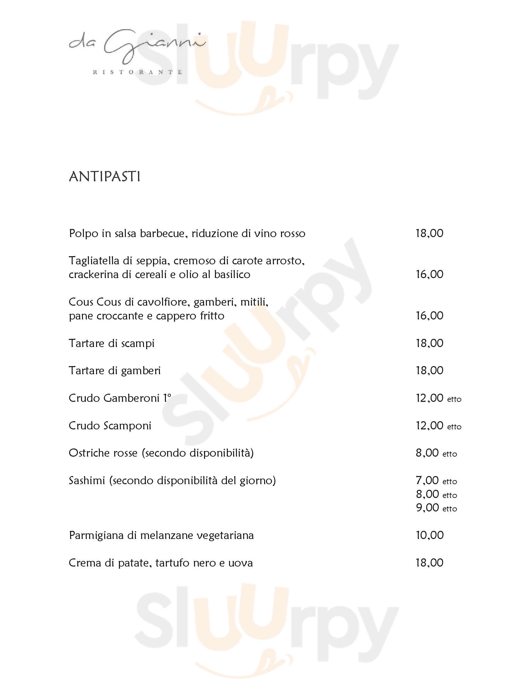 Da Gianni Ristorante Torre San Giovanni Menu - 1