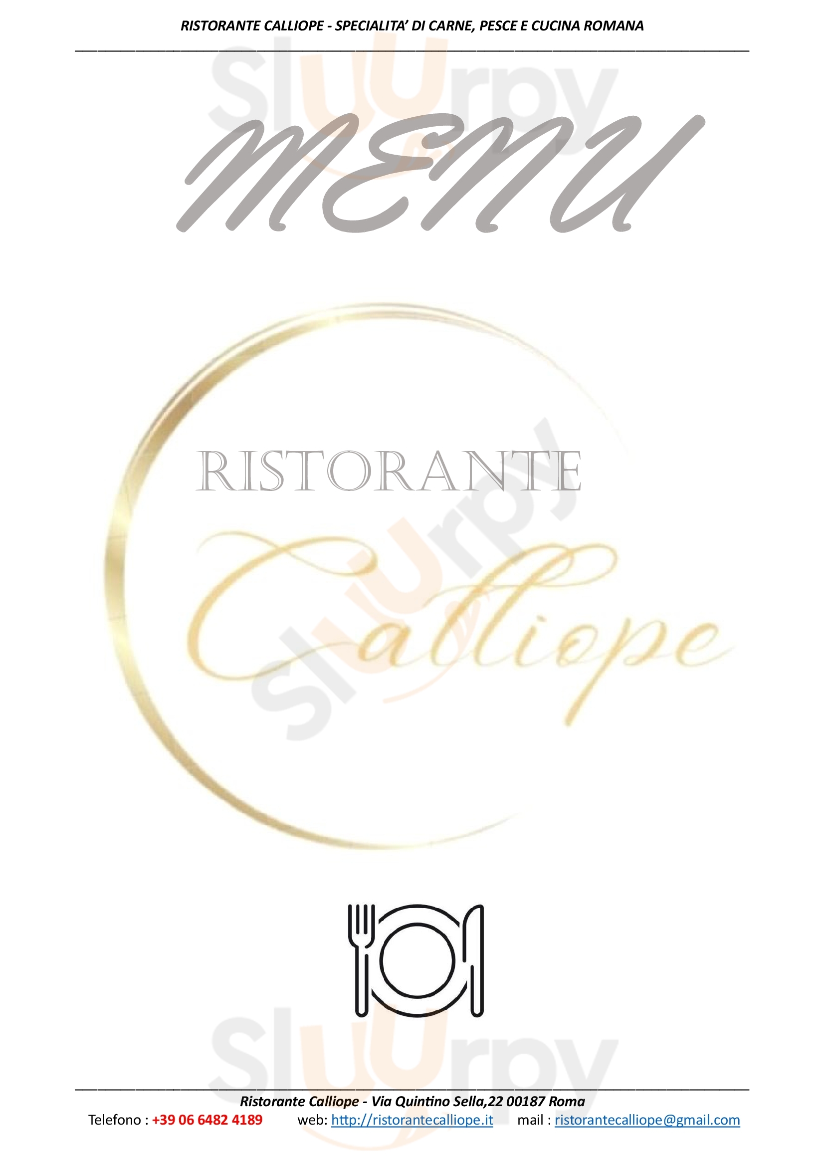 Ristorante Calliope Roma Menù - 1