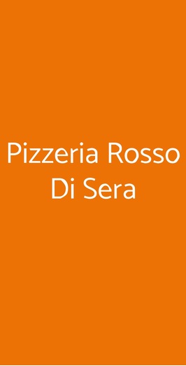 Pizzeria Rosso Di Sera, Bari