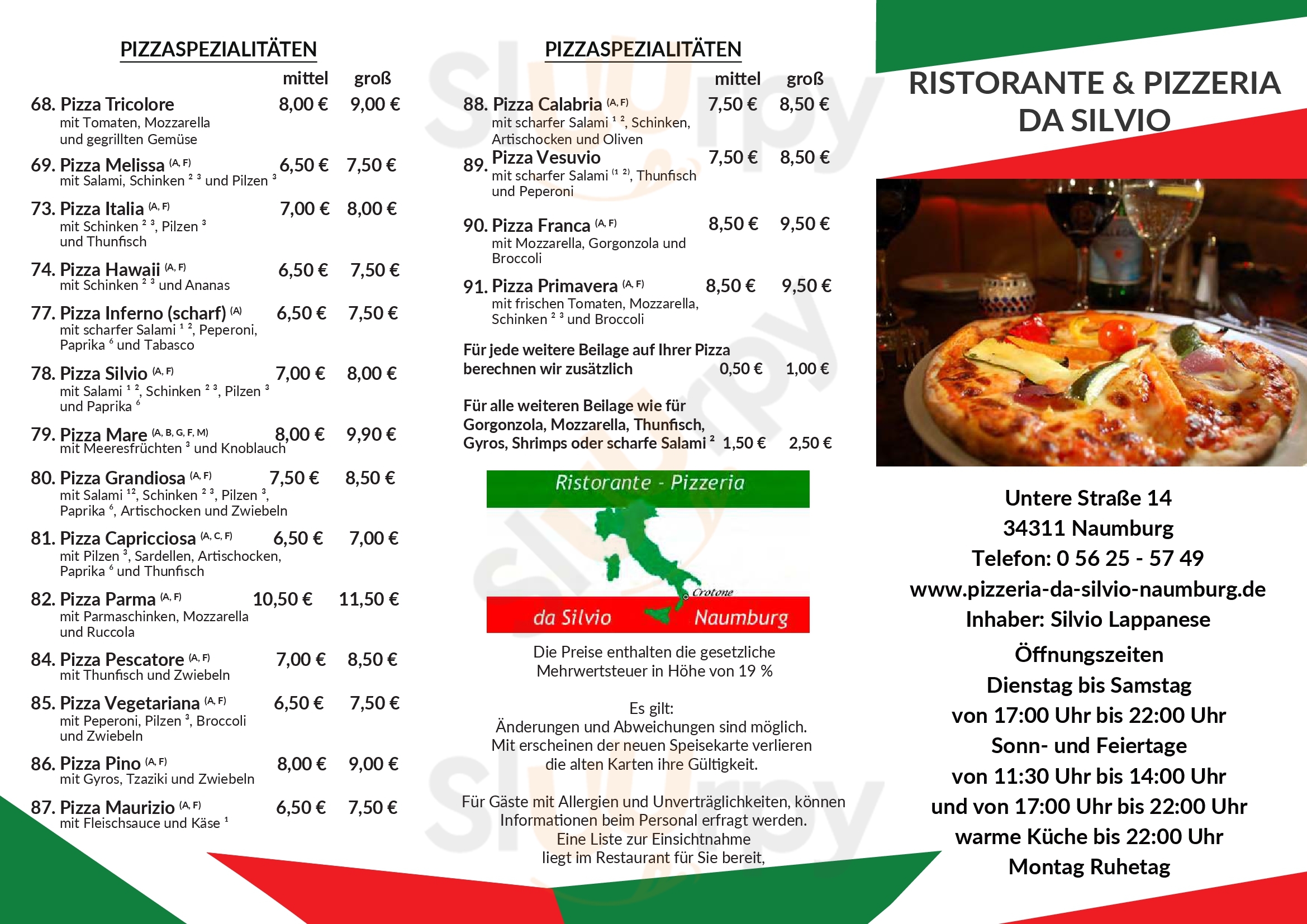 Pizzeria Da Silvio Naumburg Menu - 1