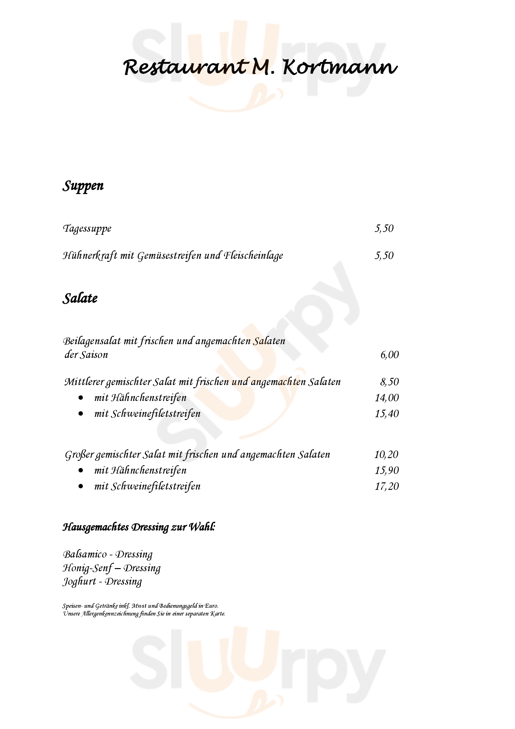 Restaurant Kortmann Waltrop Menu - 1